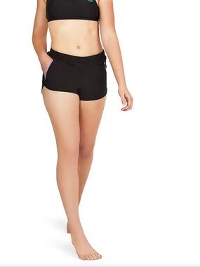 Speedo women’s Black swim short with Purple Accents size xs